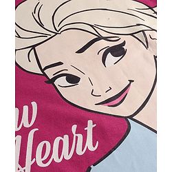 Pine Kids Disney Single Jersey Knit Full Sleeve Night Suit with Elsa Graphics - Dark Pink