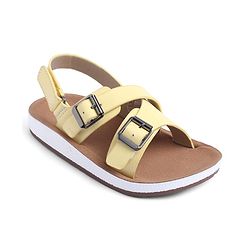Pine Kids Solid Sandals with Velcro Closure - Yellow