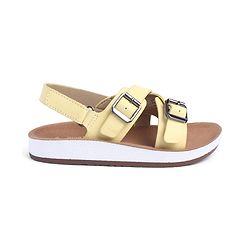 Pine Kids Solid Sandals with Velcro Closure - Yellow