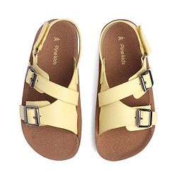 Pine Kids Solid Sandals with Velcro Closure - Yellow