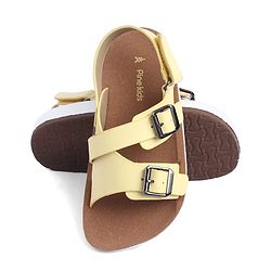Pine Kids Solid Sandals with Velcro Closure - Yellow