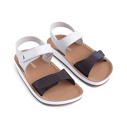 Pine Kids Solid Sandals with Velcro Closure - Brown