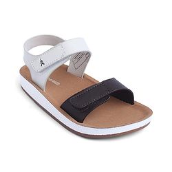 Pine Kids Solid Sandals with Velcro Closure - Brown
