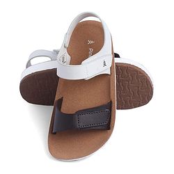 Pine Kids Solid Sandals with Velcro Closure - Brown