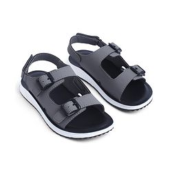 Pine Kids Solid Sandals with Velcro Closure - Charcoal Grey