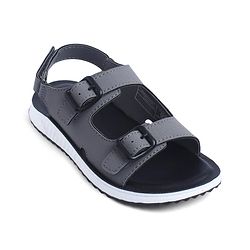 Pine Kids Solid Sandals with Velcro Closure - Charcoal Grey