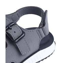 Pine Kids Solid Sandals with Velcro Closure - Charcoal Grey