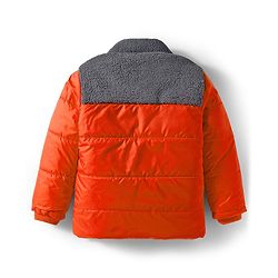 Pine Kids Woven Full Sleeves Solid Color Padded Jacket - Orange