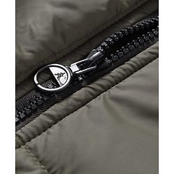 Pine Kids Woven Full Sleeves Solid Hooded Padded Jacket - Olive Green