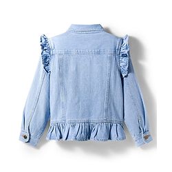 Pine Kids Cotton Woven Full Sleeves Solid Denim Jacket - Light Blue