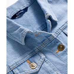 Pine Kids Cotton Woven Full Sleeves Solid Denim Jacket - Light Blue