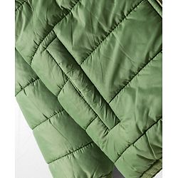 Pine Kids Woven Full Sleeves Solid Hooded Reversible Jacket - Green