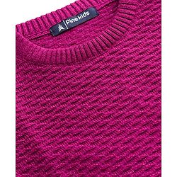 Pine Kids Knit Full Sleeves Solid Coloured Pearl Embellished Pullover Sweater - Dark Pink