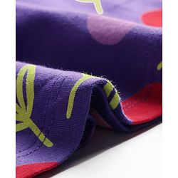 Pine Kids Cotton Knit Full Sleeves Hearts Printed Nighty - Purple