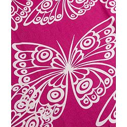 Pine Kids Cotton Knit Half Sleeves Nighty With Butterfly Print - Fuschia
