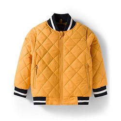 Pine Kids Woven Full Sleeves Solid Color Quilted Jacket - Gold