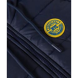 Pine Kids Woven Full Raglan Sleeves Solid Color Hooded Padded Jacket - Navy Blue