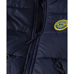 Pine Kids Woven Full Raglan Sleeves Solid Color Hooded Padded Jacket - Navy Blue