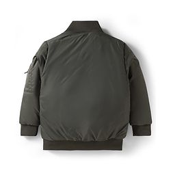 Pine Kids Woven Full Sleeves Bomber Jacket with Patch Detailing - Olive Green