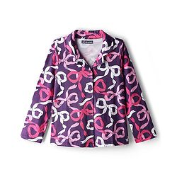 Pine Kids Cotton Knit Full Sleeves Co-Ord Night Suit With Bow Print - Purple