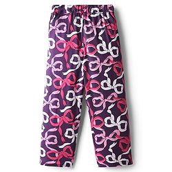Pine Kids Cotton Knit Full Sleeves Co-Ord Night Suit With Bow Print - Purple
