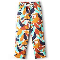 Pine Kids Cotton Knit Half Sleeves Co-Ord Night Suit With Abstract Print - White