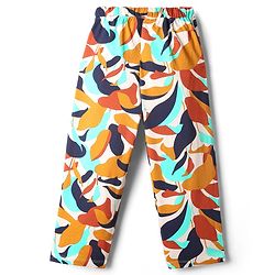 Pine Kids Cotton Knit Half Sleeves Co-Ord Night Suit With Abstract Print - White