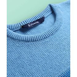 Pine Kids Knit Full Sleeves Pullover Sweater with Color Block & Car Design - Multicolor