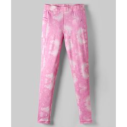 Pine Active Full Length High Stretch Leggings With Pentagon Print - Pink