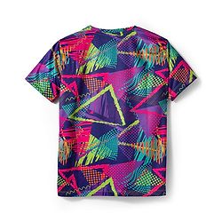 Pine Active Knit Half Sleeves T-Shirt Abstract Print - Multicolour