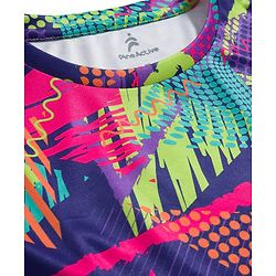 Pine Active Knit Half Sleeves T-Shirt Abstract Print - Multicolour