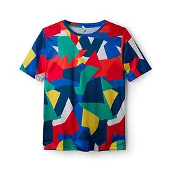 Pine Active Half Sleeves Abstract Printed T-Shirt - Multicolor
