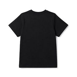 Pine Kids Cotton Knit Half Sleeves  T-Shirt With Text Print - Black