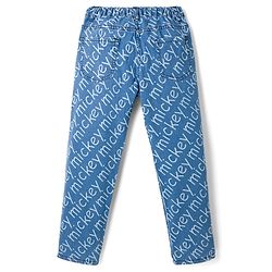 Pine Kids Disney Denim Woven Full Length Jeans With Mickey Mouse Print - Blue