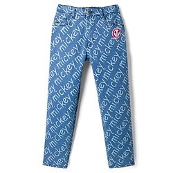 Pine Kids Disney Denim Woven Full Length Jeans With Mickey Mouse Print - Blue