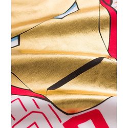 Pine Kids Marvel Single Jersey Knit Oversized Drop Shoulder Half Sleeves T-Shirt and Shorts Set with Avengers Iron Man Graphics - Red & White