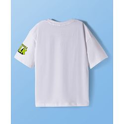 Pine Kids Marvel Single Jersey Knit Full Sleeves Drop Shoulder Oversized T-Shirt & Shorts Set With Avengers Hulk Graphics - White