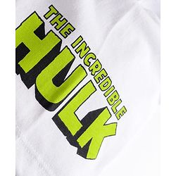 Pine Kids Marvel Single Jersey Knit Full Sleeves Drop Shoulder Oversized T-Shirt & Shorts Set With Avengers Hulk Graphics - White
