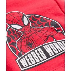Pine Kids Marvel Terry Knit Knee Length Shorts with Spiderman Graphics Pack of 2 - Red & Black
