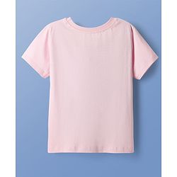 Pine Kids Disney Single Jersey Knit Half Sleeves Shorts Night Suit with Disney Princess Graphics - Pink & Lilac