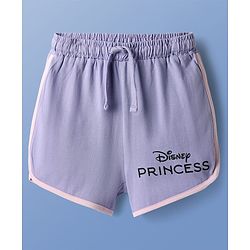 Pine Kids Disney Single Jersey Knit Half Sleeves Shorts Night Suit with Disney Princess Graphics - Pink & Lilac