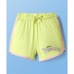 Pine Kids Disney Single Jersey Knit Half Sleeves Shorts Night Suit with Disney Princess Cinderella Graphics - Limegreen