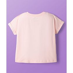 Pine Kids Disney Single Jersey Knit Half Sleeves Shorts Night Suit with Disney Princess Ariel Graphics - Pink