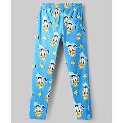 Pine Kids Disney Single Jersey Knit Full Sleeves Night Suit with Mickey Mouse & Friends Graphics - Light Green & Light Blue