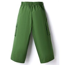 Pine Kids Cotton Woven Half Sleeves Solid Colour Top & Trouser Pant Set - Green