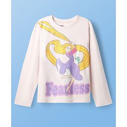Pine Kids Disney Single Jersey Knit Full Sleeves Night Suit with Disney Princess Rapunzel Graphics - Lavender & White
