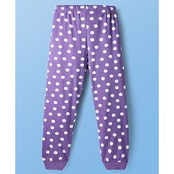 Pine Kids Disney Single Jersey Knit Full Sleeves Night Suit with Disney Princess Rapunzel Graphics - Lavender & White
