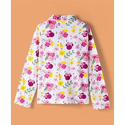 Pine Kids Disney Single Jersey Knit Full Sleeves Co-ords Night Suit With Minnie Mouse Print - White