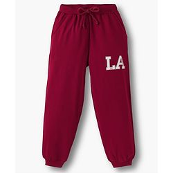 Pine Kids Looper Knit Full Sleeves Winter Wear Suit Set with California University League Print - Scarlet Smile Maroon