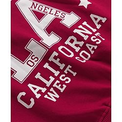 Pine Kids Looper Knit Full Sleeves Winter Wear Suit Set with California University League Print - Scarlet Smile Maroon